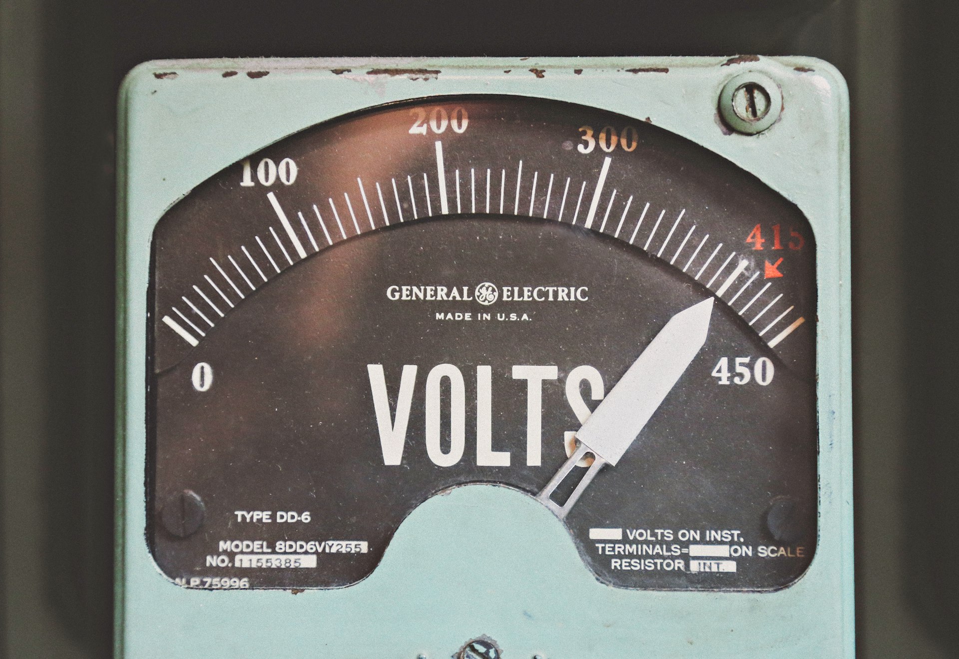gray GE volt meter electric inspection